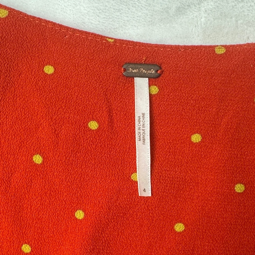 Free People Red Dress with Yellow Polka Dots